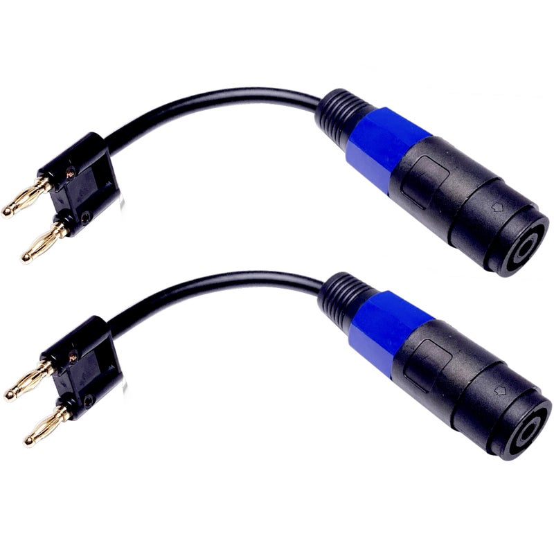 CNCESS CESS-096 Dual Banana Plug to Female Speakon Connector, 2 Pack - Image 1